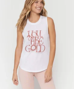 SPIRITUAL GANGSTER Golden Active Muscle Tank